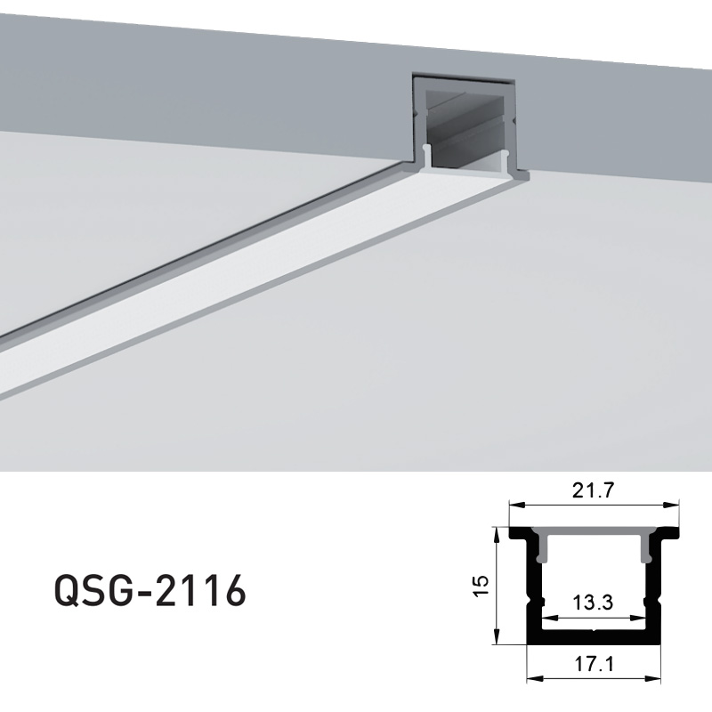 Recessed LED Strip Diffuser Aluminum Profile For 12mm LED Light Strips